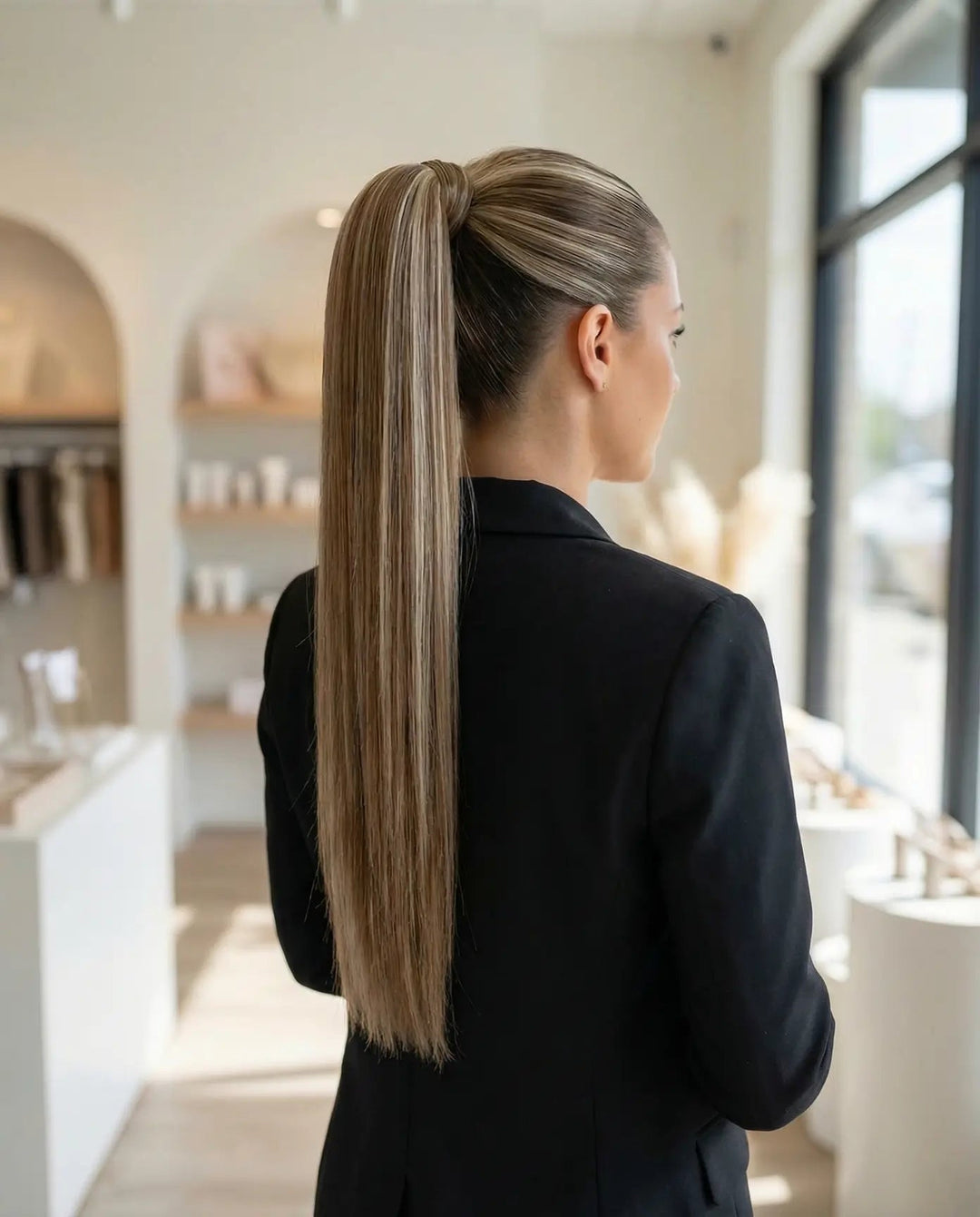 Colas Lisas - Castaño claro con highlights platino#color_casta-o-claro-con-highlights-platino