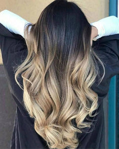 Extensiones Onduladas - Negro a rubio ceniza#color_negro-a-rubio-ceniza