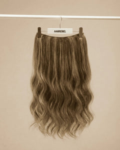 Extensiones Ondas Suave - Castano Claro con Highlights Rubias#color_castano-claro-con-highlights-rubias