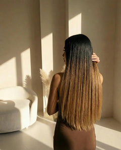 Extensiones Lisas - Negro a Castano Dorado#color_negro-a-castano-dorado