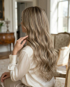Extensiones Ondas Suave - Castano Claro con Highlights Platino#color_castano-claro-con-highlights-platino