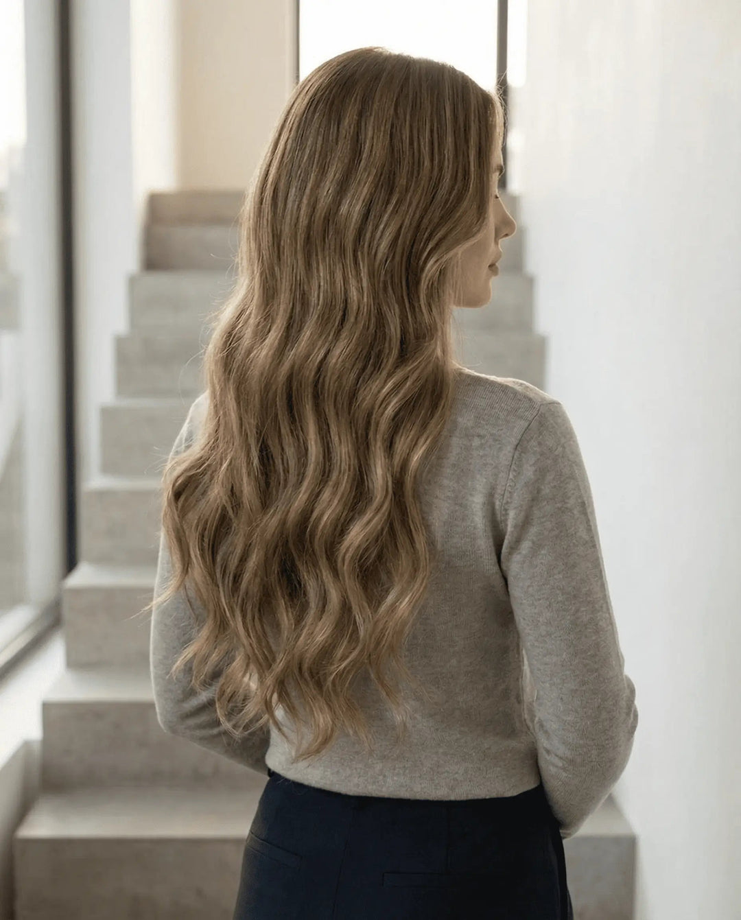 Extensiones Ondas Suave - Castano Claro con Highlights Rubias#color_castano-claro-con-highlights-rubias