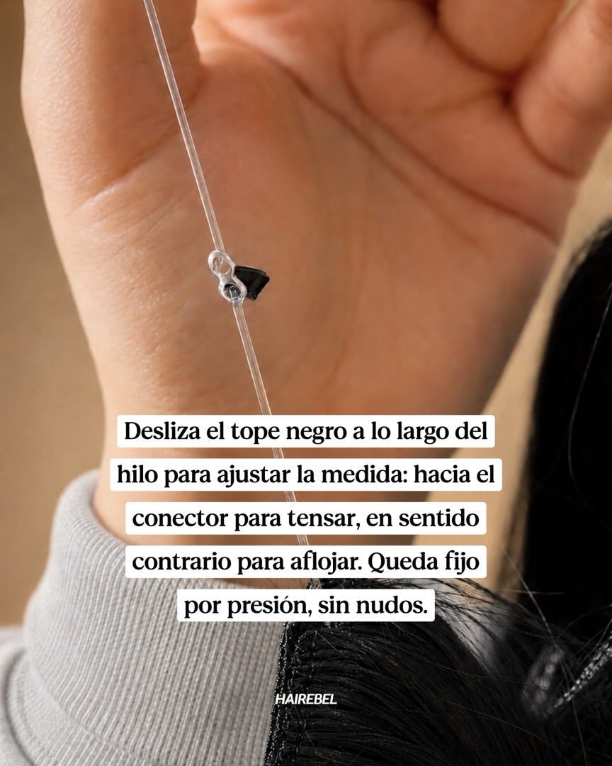 Desliza el tope negro para ajustar la medida